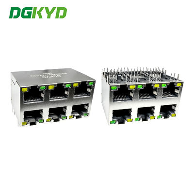 RJ45コネクタ 工業用ネットワークポート 2X3ソケット シールド付き DGKYD59212388AB1A1DY1F022