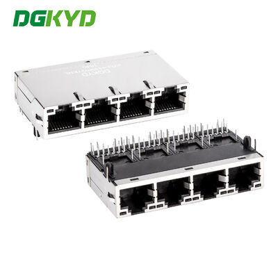 4ポート ギガイーサネットコネクタ Rj45 モジュラージャック,産業用ネットワークポート 1000 BASE-TX KRJ-4339PGYENL