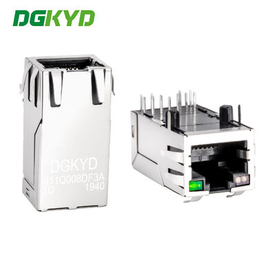 RJ45 シングルポートフィルターネットワークコネクタ ライトとシールド付き PBT DGKYD411Q008DF3A1D