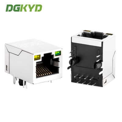 RJ45コネクタ モジュラルのジャック 組み込みインテグレートフィルターライトシールドインターフェイスとゴールドプレート 6u