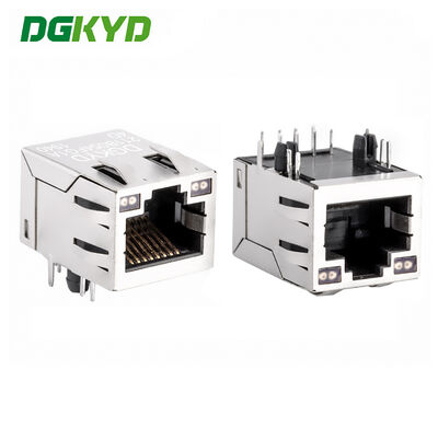 100Mbpsフィルター付きRJ45シールドコネクタ、デュアルカラーLEDインジケーター、6U金メッキ