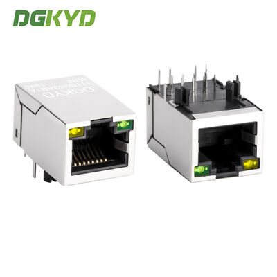 100Mbps シールド式 RJ45 イーサネットコネクタ 組み込みトランスフォーマーとLEDインジケーター