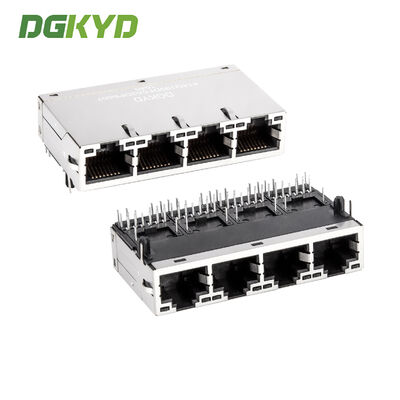 PCB通信用マグネット内蔵PoEフィルター付きマルチポートRJ45コネクタ 8p12c