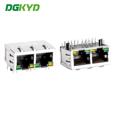 RJ45 イーサネットコネクタ LEDとメタルシールド DGKYD112Q066DA2A1Dのギガビット統合トランスフォーマー