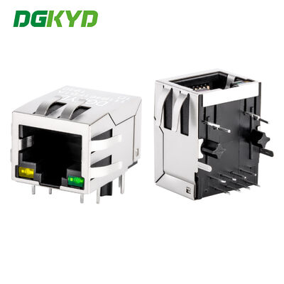 マグネット内蔵 1000 Base-T RJ45 シールドコネクタ イーサネット LAN モジュラージャック タブダウン 1x1 ポート