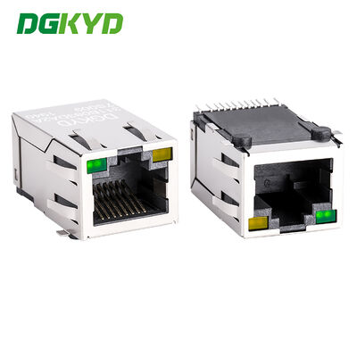 SMT シングルポート RJ45 シールドコネクタとLED金属シールドRJ45モジュラージャック